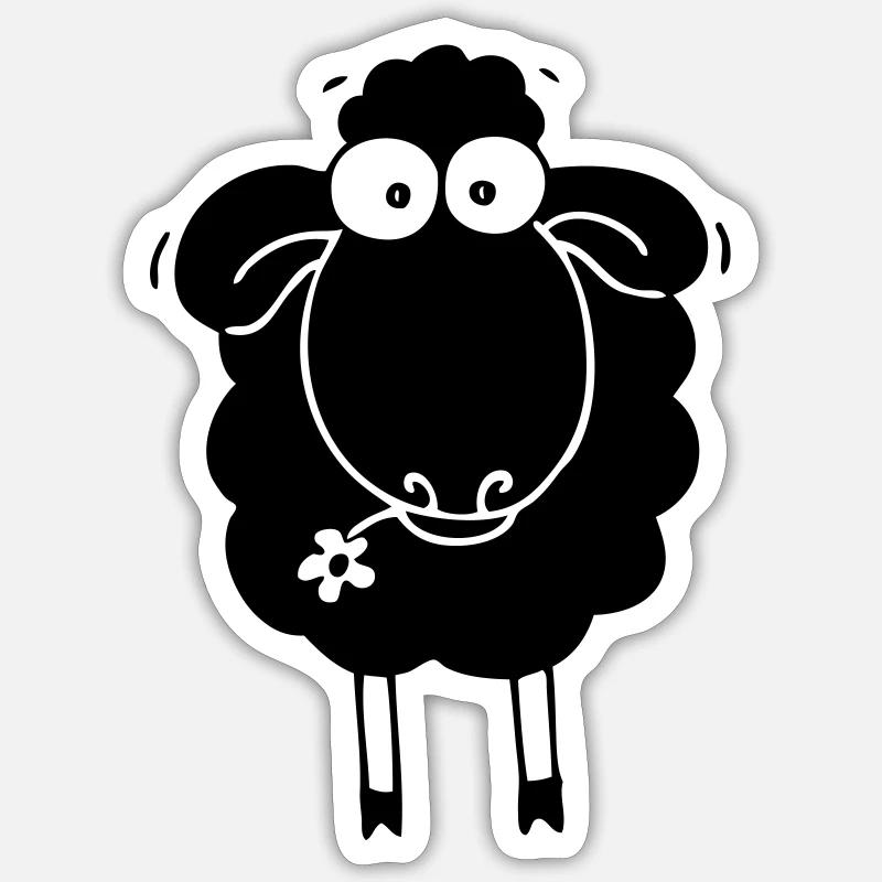 Mouton noir Sticker taille S (10 x 10 cm)
