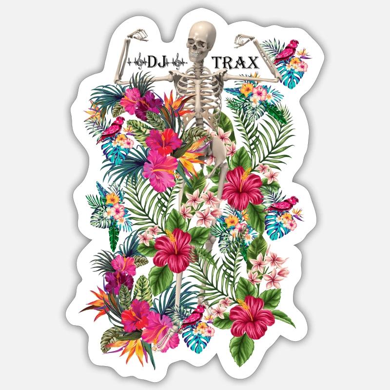 Squelette de fleur - Sticker taille S (10 x 10 cm) - blanc mat