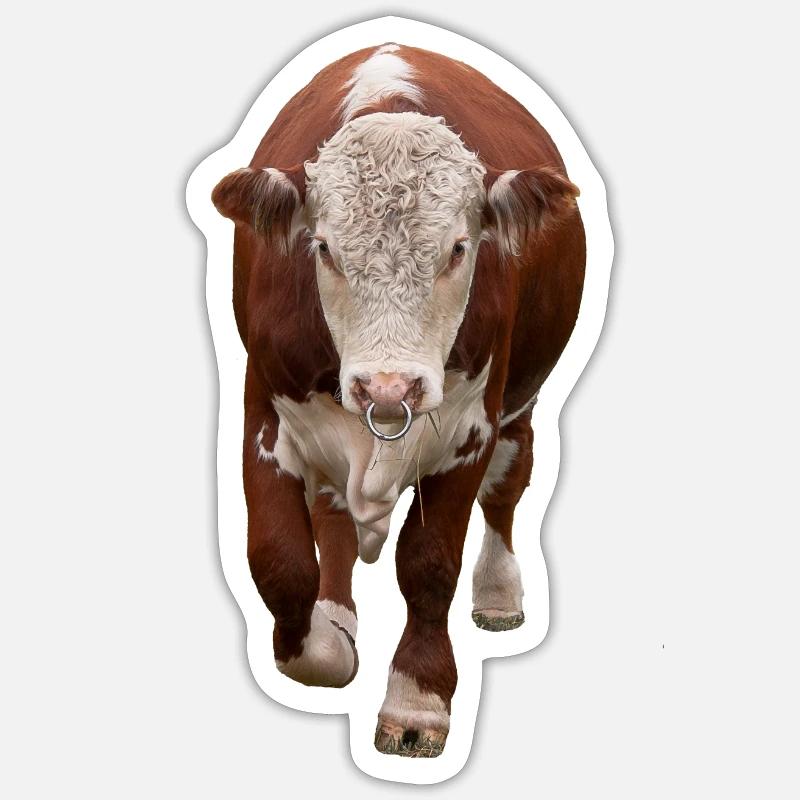Taureau - Sticker taille S (10 x 10 cm) - blanc mat