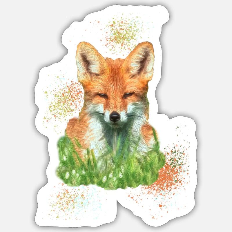 beautiful fox - Sticker size S (10 x 10 cm) - white matte