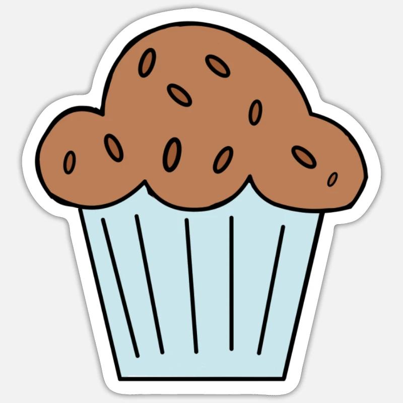 Cupcake muffin - Sticker size S (10 x 10 cm) - white matte