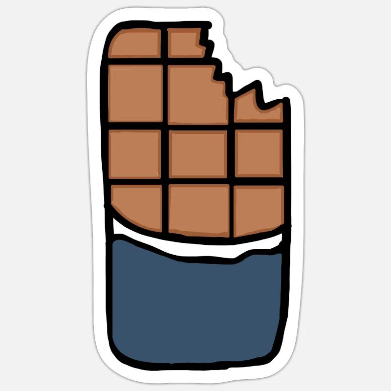 chocolate - Sticker size S (10 x 10 cm) - white matte