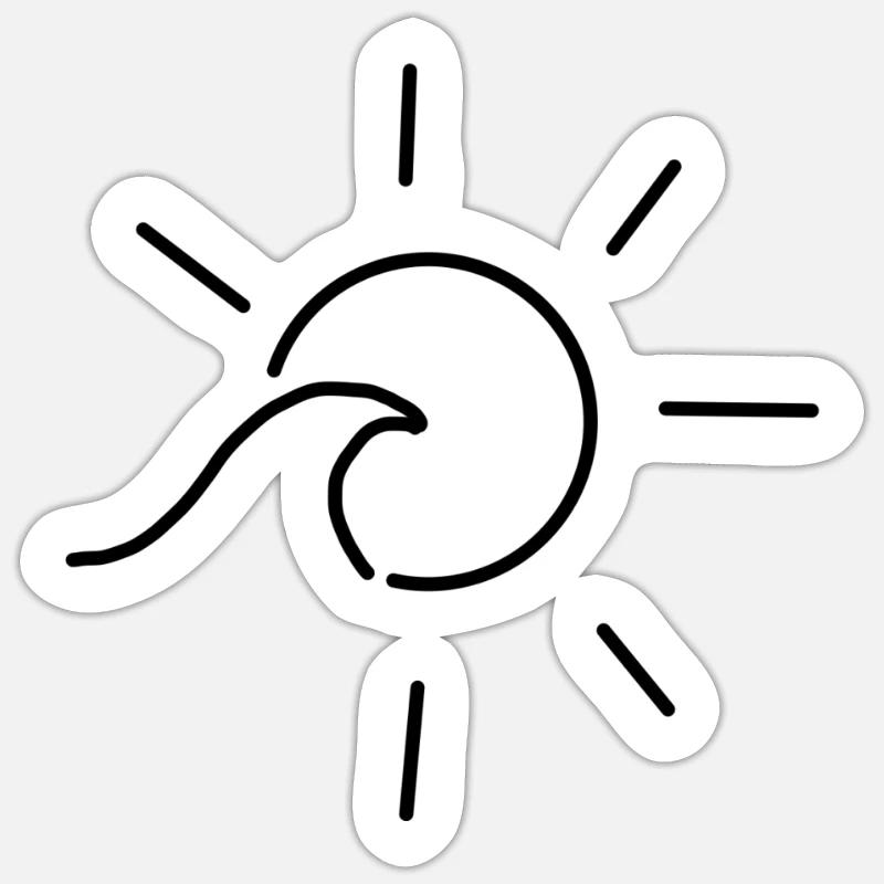 Soleil mer - Sticker taille S (10 x 10 cm) - blanc mat