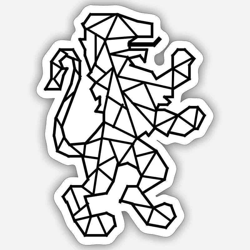 Löwe Wappen - Sticker Größe S (10 x 10 cm) - Mattweiß