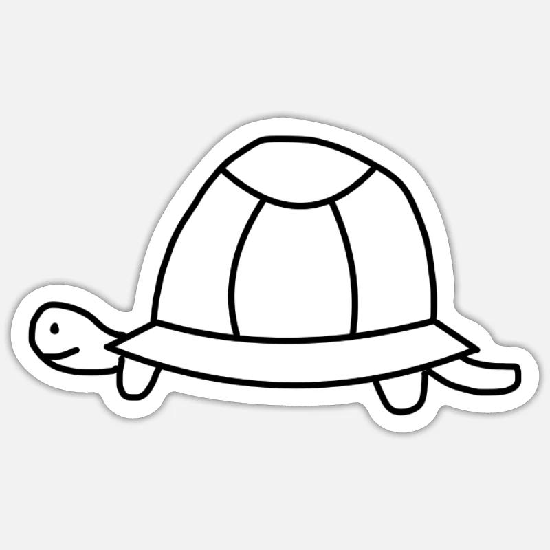 tortue - Sticker taille S (10 x 10 cm) - blanc mat