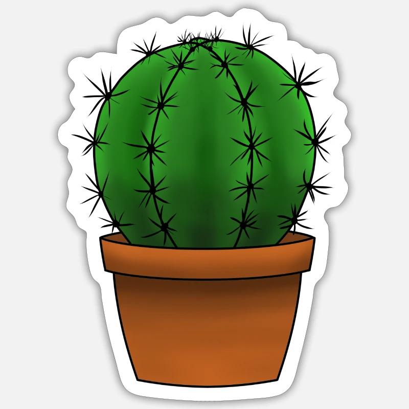 Cactus - Sticker Größe S (10 x 10 cm) - Mattweiß