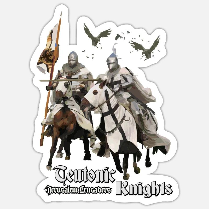 Teutonic knights Jerusalem Crusaders - Sticker size S (10 x 10 cm) - white matte