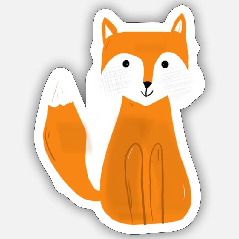 Fox - Sticker taille S (10 x 10 cm) - blanc mat
