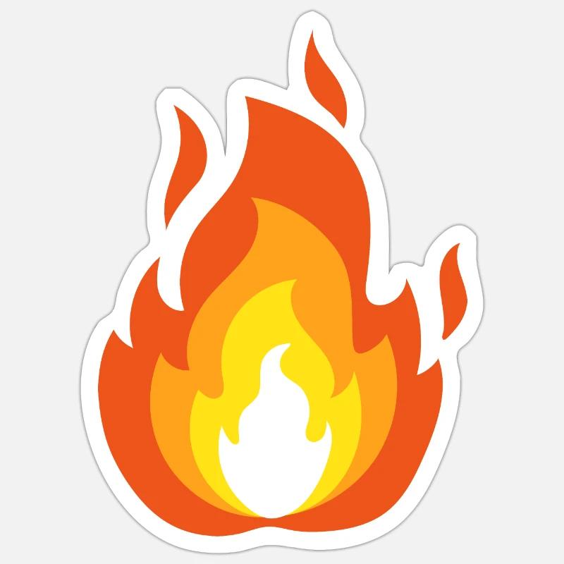 Fiery flame - Sticker size S (10 x 10 cm) - white matte