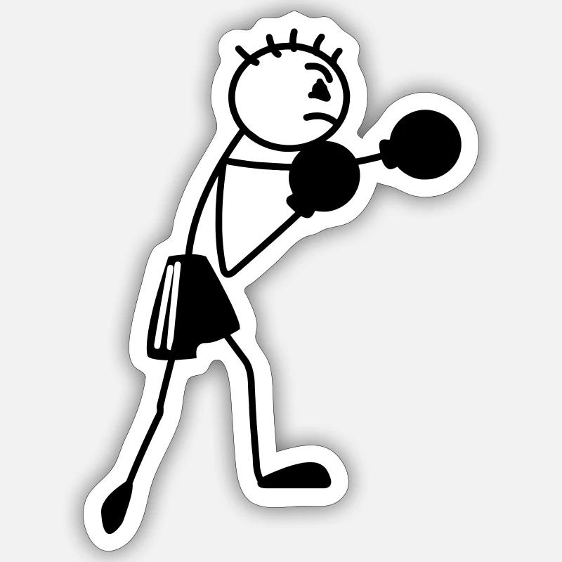 Boxfigur Strichmännchen - Sticker Größe S (10 x 10 cm) - Mattweiß