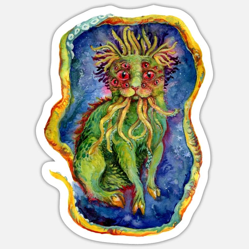 Cathulhu - Sticker size S (10 x 10 cm) - white matte