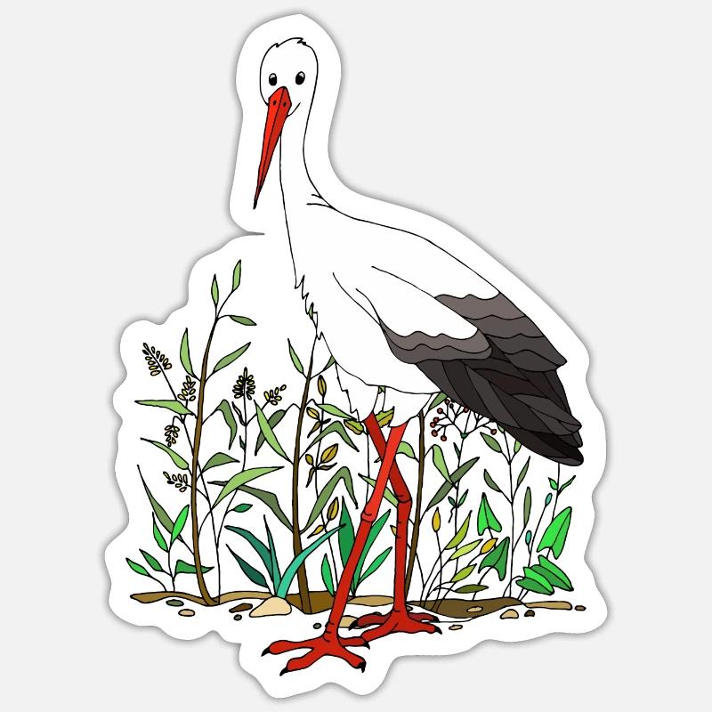 Stork - Sticker size S (10 x 10 cm) - white matte