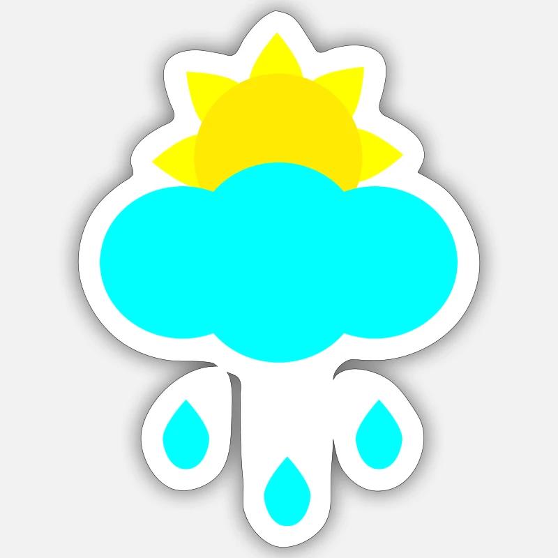 sun rain cloud Sticker size S (10 x 10 cm)