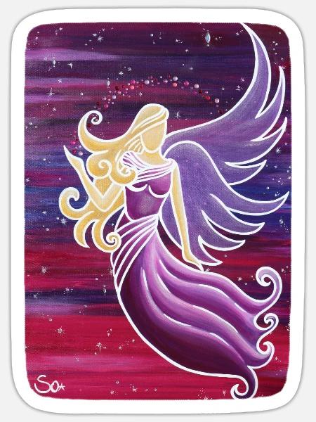 Engel der Herzenswünsche - Sonja Ariel von Staden - Sticker Größe S (10 x 10 cm) - Mattweiß