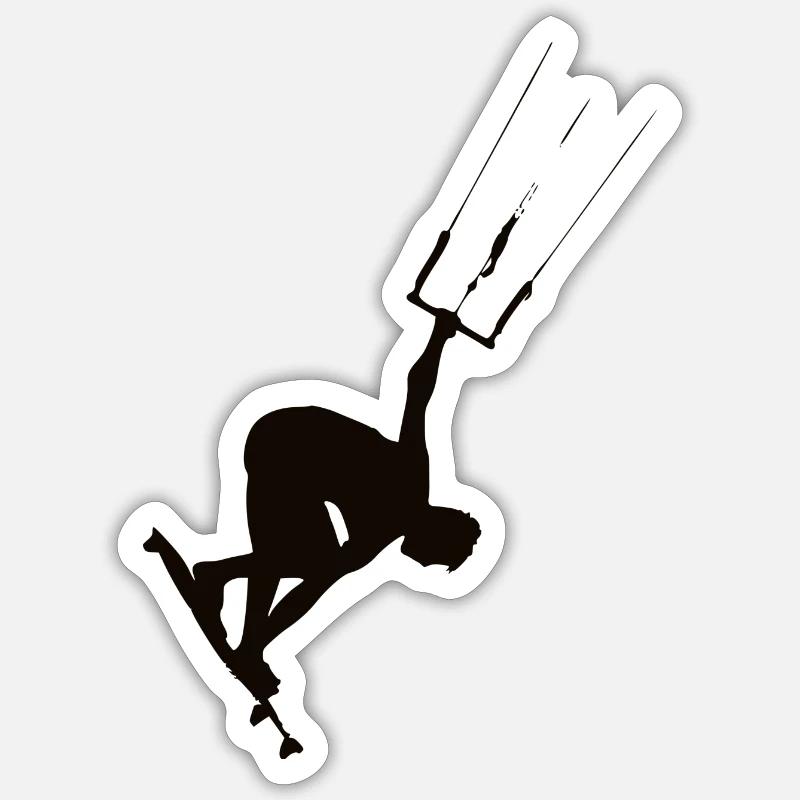 Kite surf - Sticker taille S (10 x 10 cm) - blanc mat