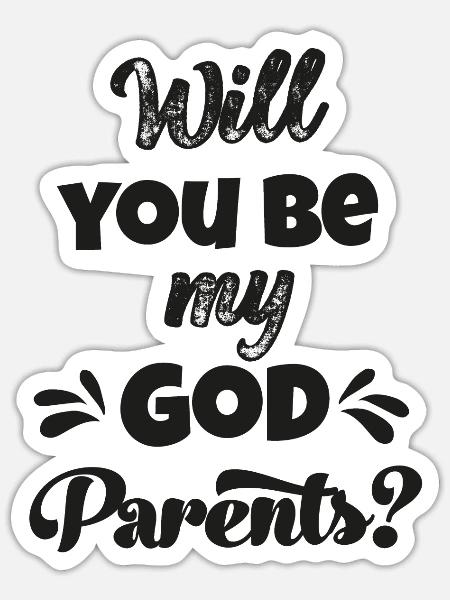 Patentante fragen Willst du meine Patentante sein - Sticker Größe S (10 x 10 cm) - Mattweiß