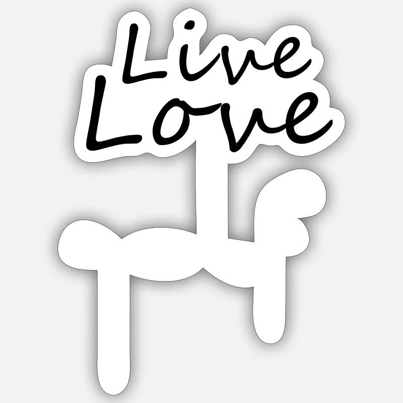 live love golf - Sticker taille S (10 x 10 cm) - blanc mat