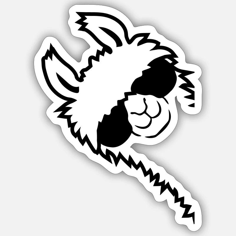 Lama regarde de côté - Sticker taille S (10 x 10 cm) - blanc mat