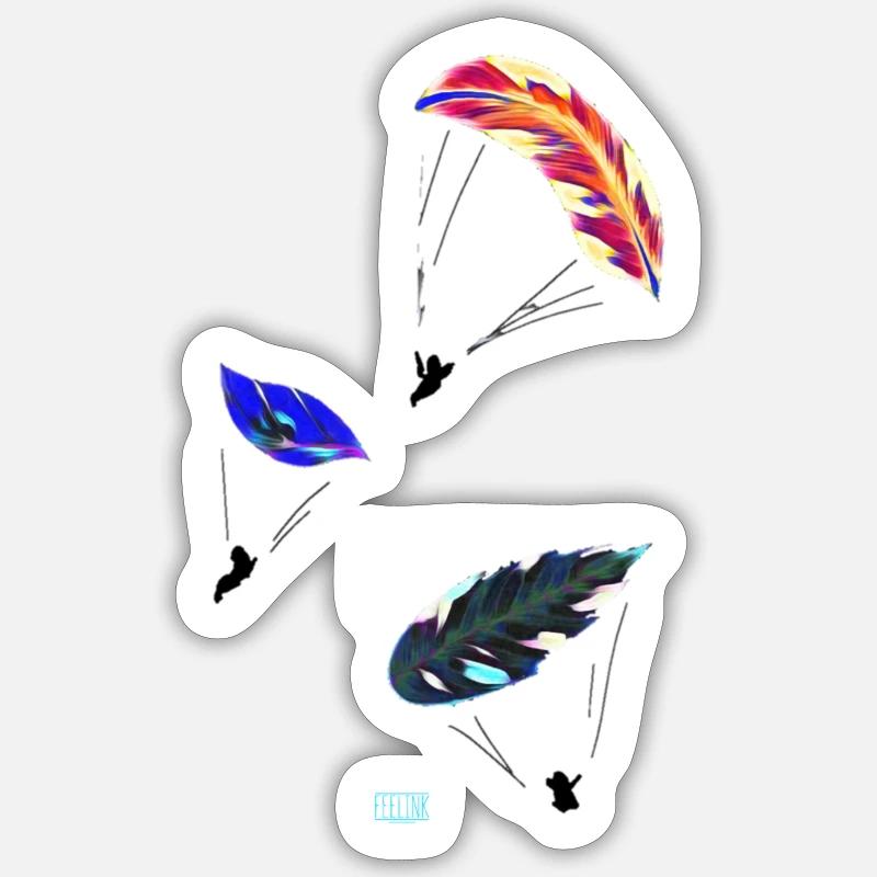 Paragliding paragliding feather para - Sticker size S (10 x 10 cm) - white matte