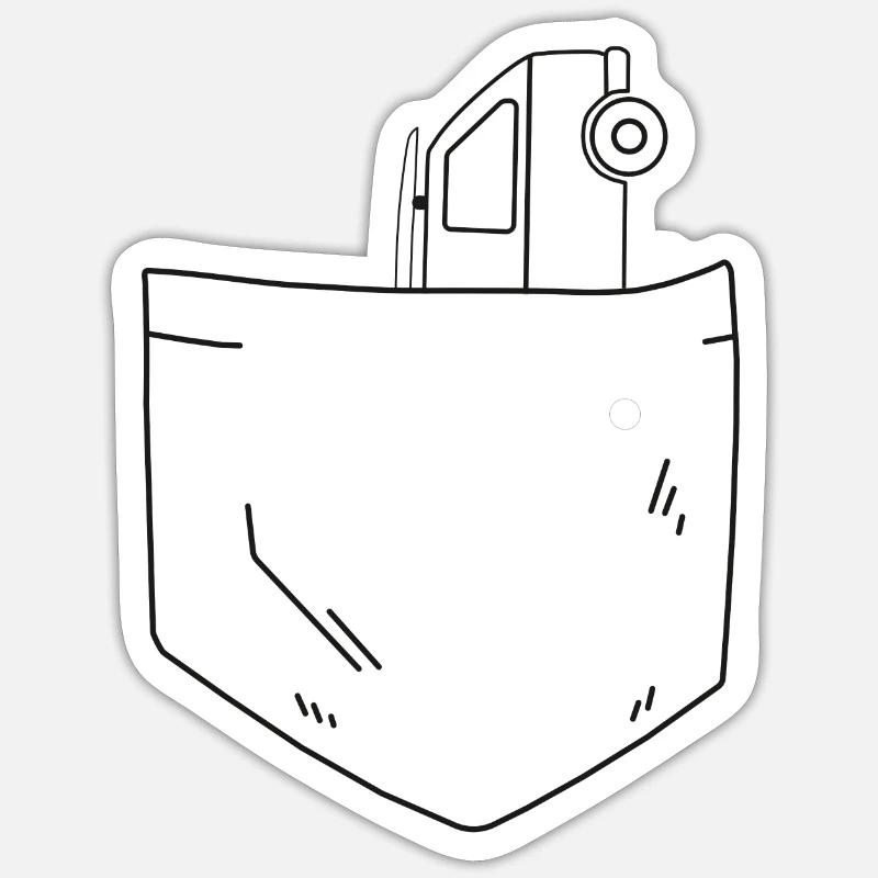 Fourgon dans une poche de poitrine - Sticker taille S (10 x 10 cm) - blanc mat