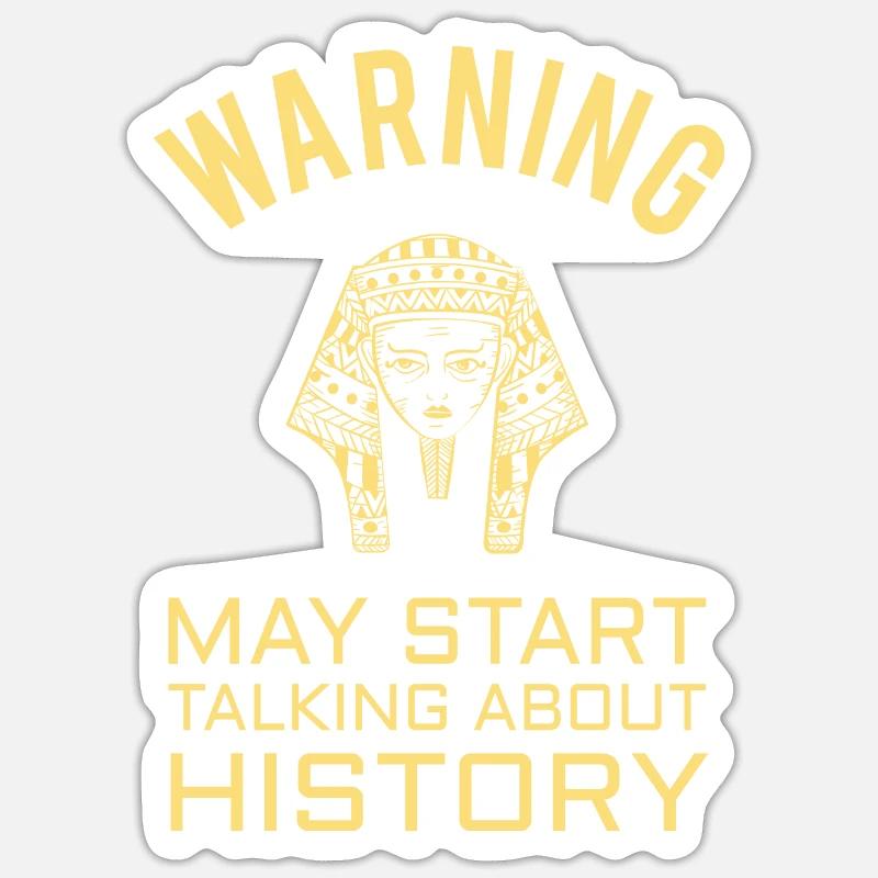 HISTORY HISTORIAN : History Warning - Sticker size S (10 x 10 cm) - white matte