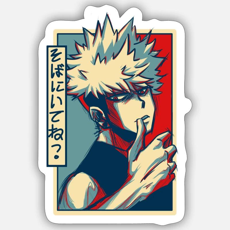 Undercut Bakugou - Sticker taille S (10 x 10 cm) - blanc mat