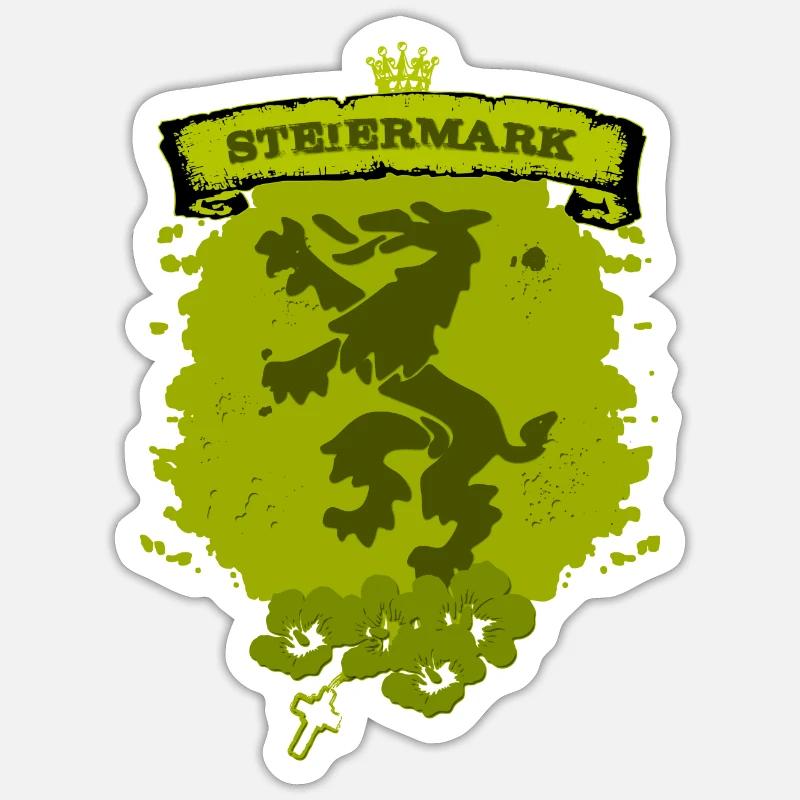 Styrie - Sticker taille S (10 x 10 cm) - blanc mat