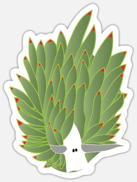 Blattschnecke, Blattschaf, Blattschafschnecke - Sticker Größe S (10 x 10 cm) - Mattweiß