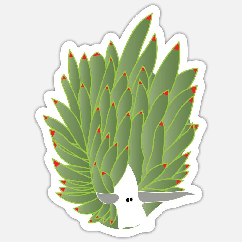 Blattschnecke, Blattschaf, Blattschafschnecke - Sticker Größe S (10 x 10 cm) - Mattweiß