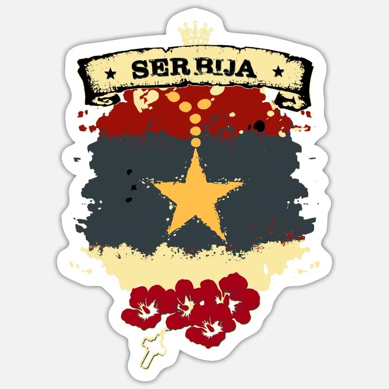 Serbie Sticker taille S (10 x 10 cm)