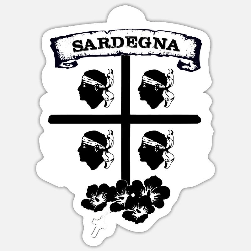Sardegna - Sticker formato S (10 x 10 cm) - bianco opaco