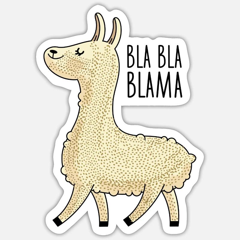 Lama Bla Bla Bla - Sticker size S (10 x 10 cm) - white matte
