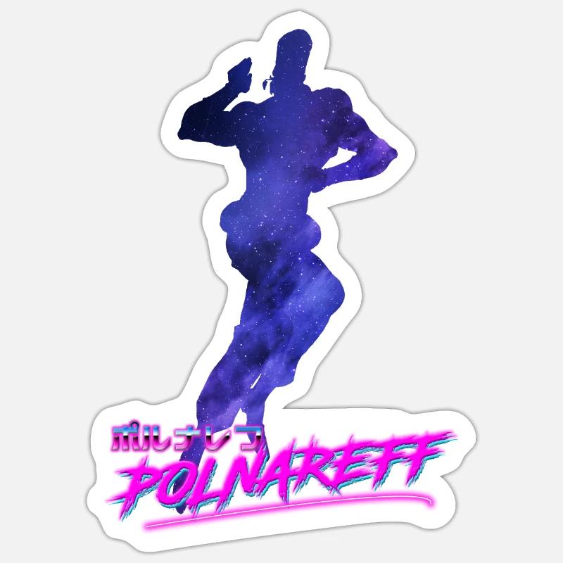Polnareff Outrun - Sticker taille S (10 x 10 cm) - blanc mat