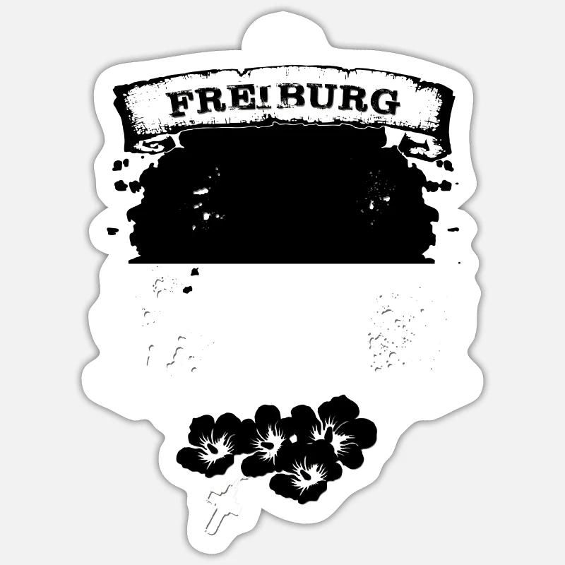 Fribourg - Sticker taille S (10 x 10 cm) - blanc mat
