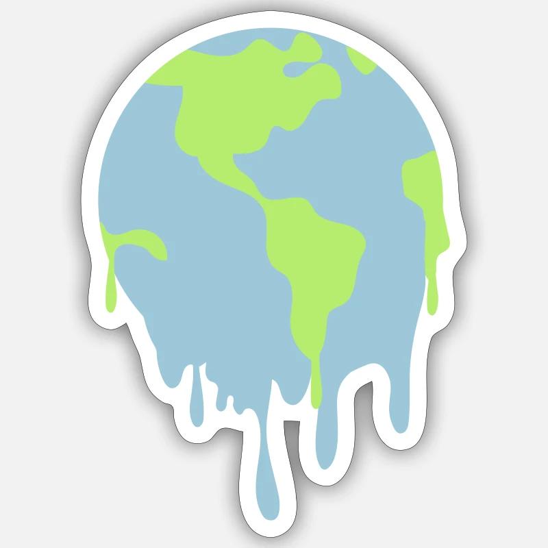 melting land - Sticker size S (10 x 10 cm) - white matte