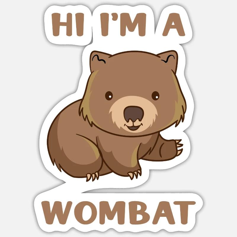 Ich Bin Ein Wombat - Sticker Größe S (10 x 10 cm) - Mattweiß