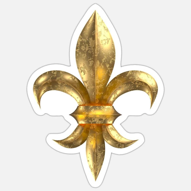 Fleur de Lys / Fleur de Lis gold look corroded Sticker size S (10 x 10 cm)
