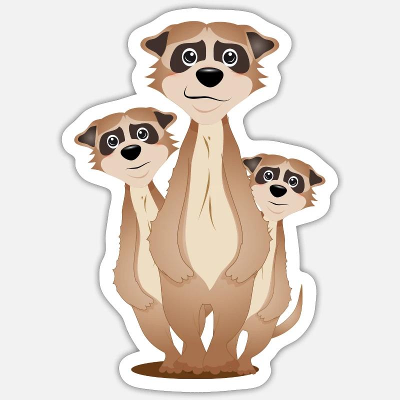funny meerkat group with cuddly factor Sticker size S (10 x 10 cm)