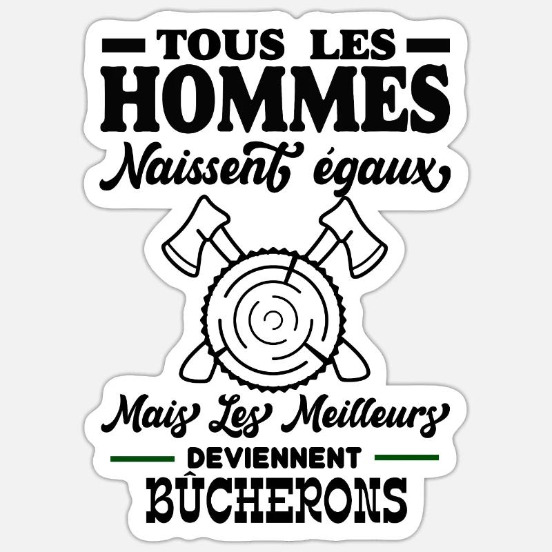Bûcherons - Sticker taille S (10 x 10 cm) - blanc mat