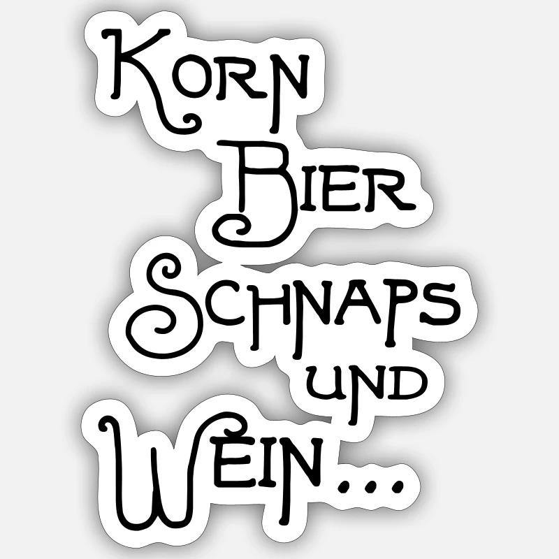 Korn Bier Schnaps Sticker Größe S (10 x 10 cm)