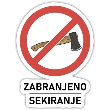 Zabranjeno sekiranje Yougoslavie Jugo Tito SFRJ - Sticker taille S (10 x 10 cm) - blanc mat - Devant
