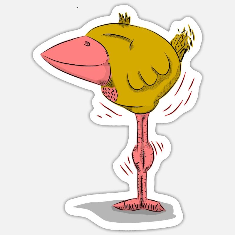 Vogel Friedolin einfach happy drauf Sticker Größe S (10 x 10 cm)