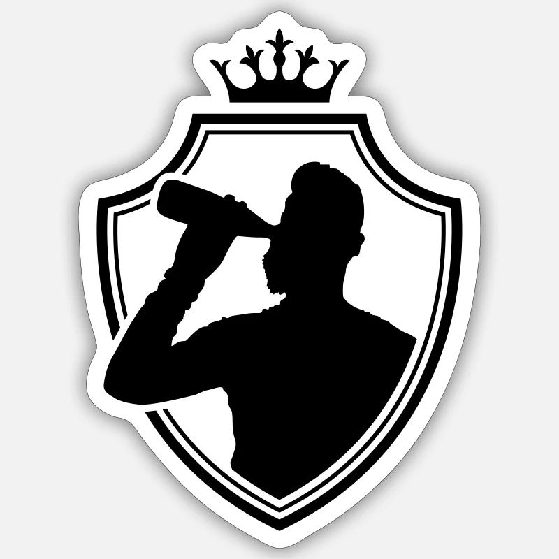 drinking wappen - Sticker Größe S (10 x 10 cm) - Mattweiß
