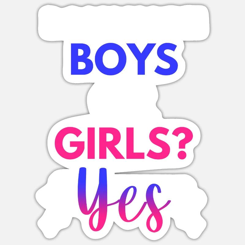 Magst du Jungs oder Mädchen? Ja Bisexuelles Sticker Größe S (10 x 10 cm)