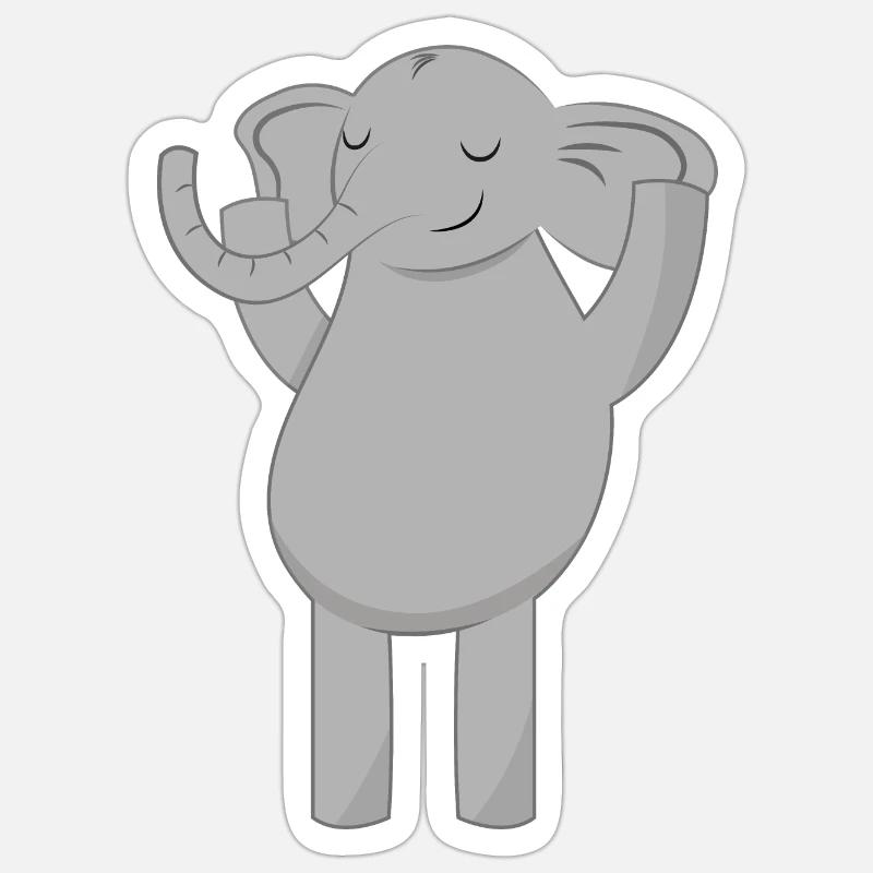 Éléphant éléphant - Sticker taille S (10 x 10 cm) - blanc mat