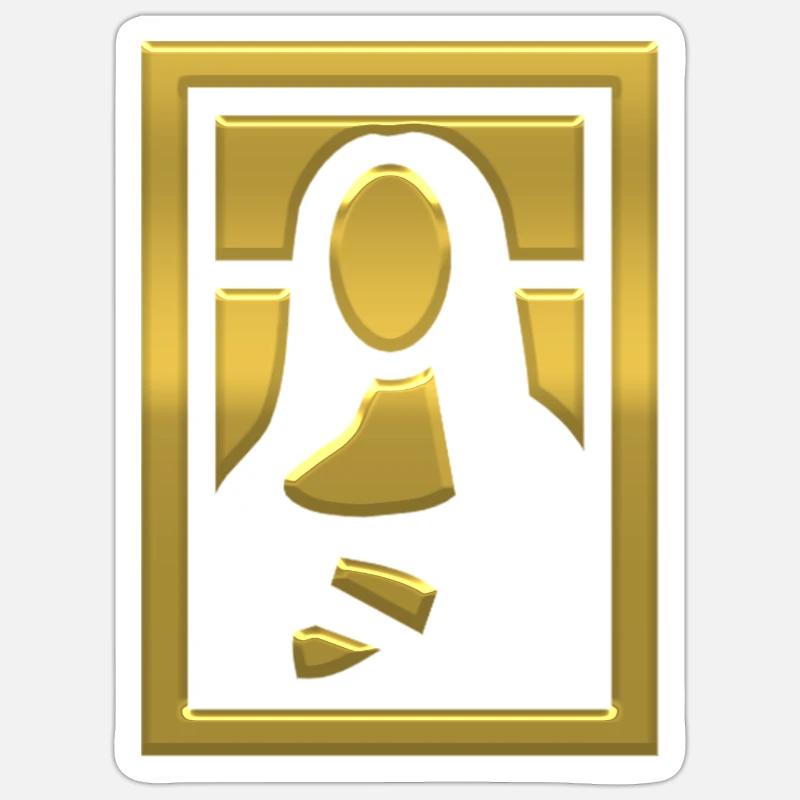 jeu de mona lisa - Sticker taille S (10 x 10 cm) - blanc mat
