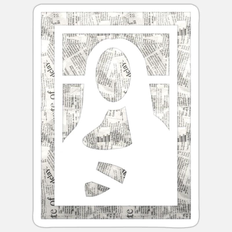 jeu de mona lisa - Sticker taille S (10 x 10 cm) - blanc mat