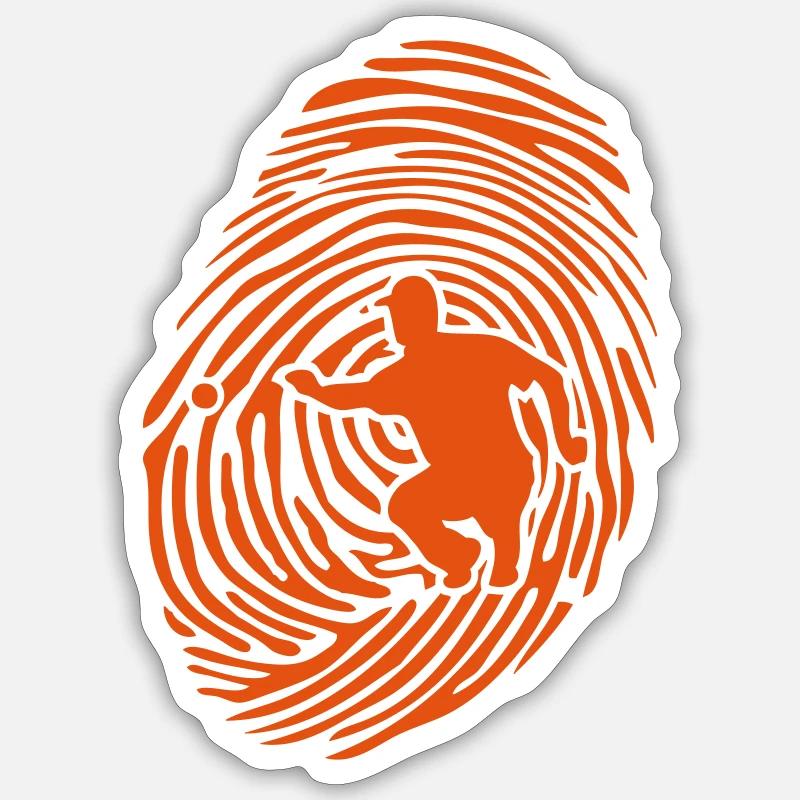 petanque empreinte digitale - Sticker taille S (10 x 10 cm) - blanc mat