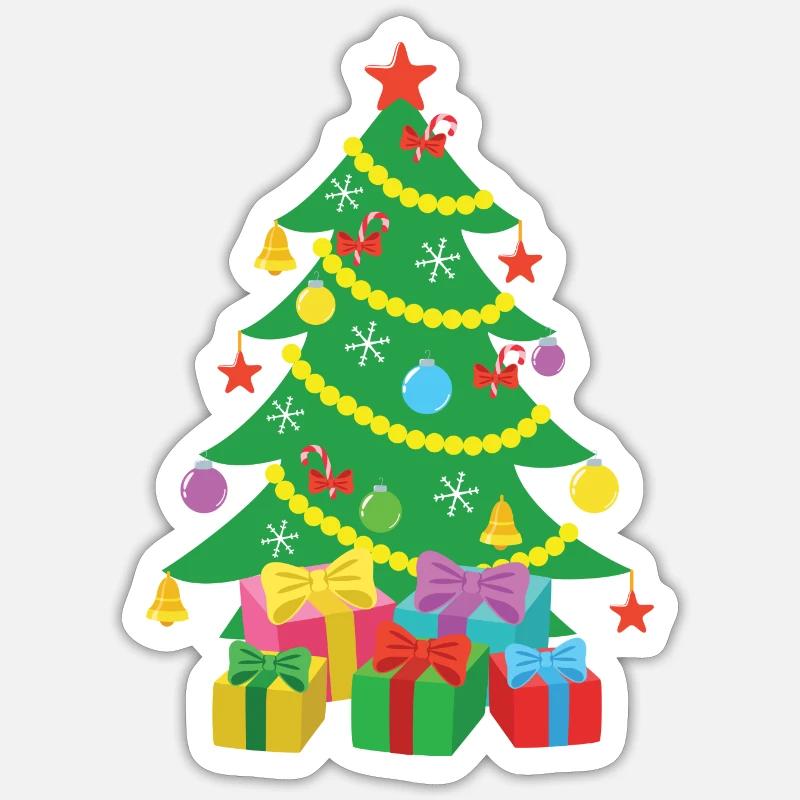 Weihnachtsbaum - Sticker Größe S (10 x 10 cm) - Mattweiß