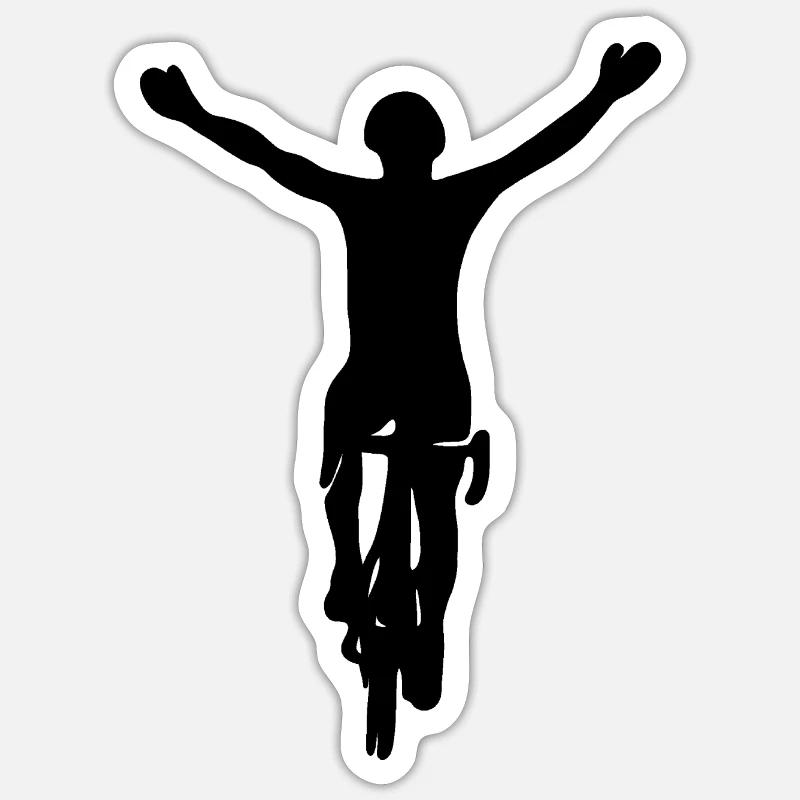 Vélo vélo vélo de course - Sticker taille S (10 x 10 cm) - blanc mat